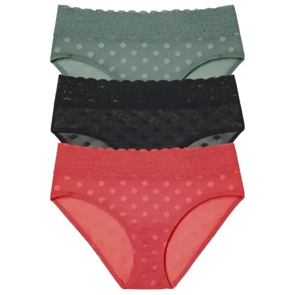 Skarlett Blue Women's 3-Pack Hipster Panty Underwear, Variety Colors, Large